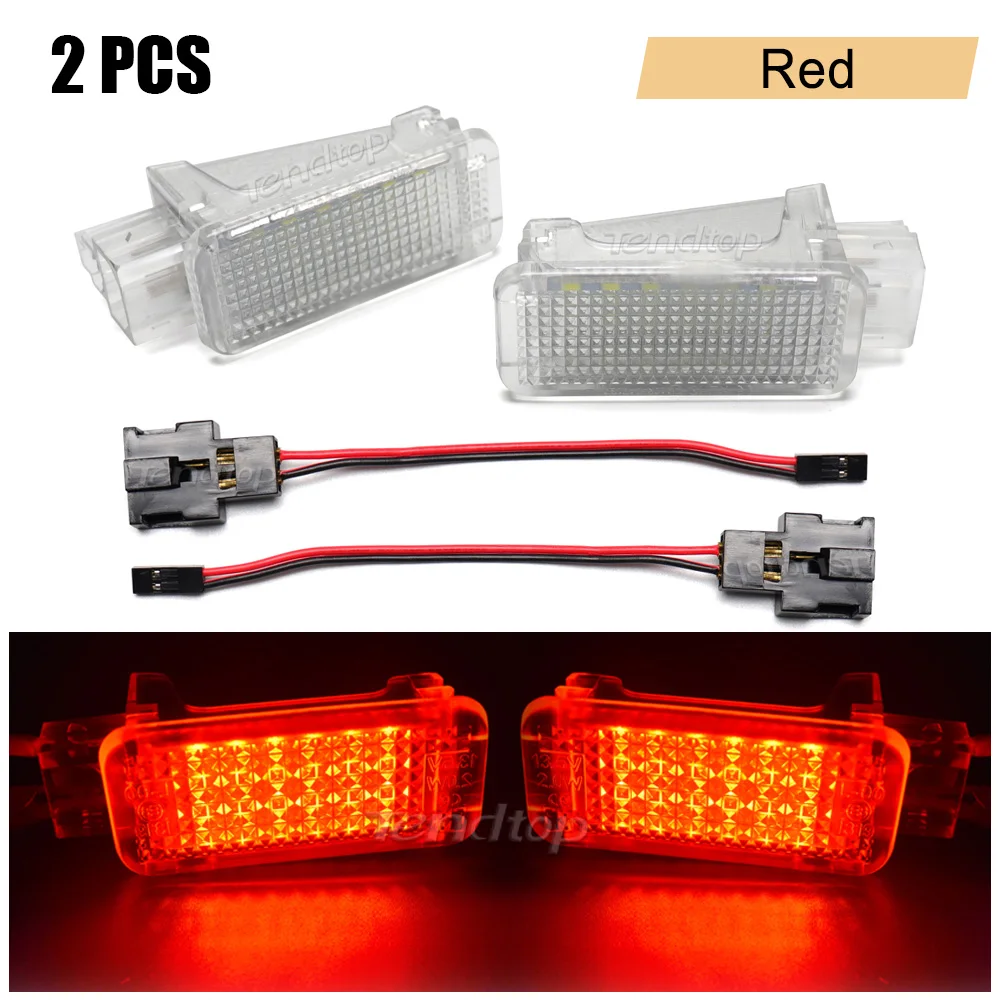 

2x для Audi A3 A6 C6 C7 A4 B5 B6 B7 B8 A5 R8 TT Q5 Q7 Q3 A1 A8 S3 Светодиодная подсветка для ног под давлением, багажник, бардачок, лампа