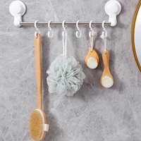 s shaped multi function card position hook wardrobe closet hook household punch free snap ring coat hat tie storage rack quality