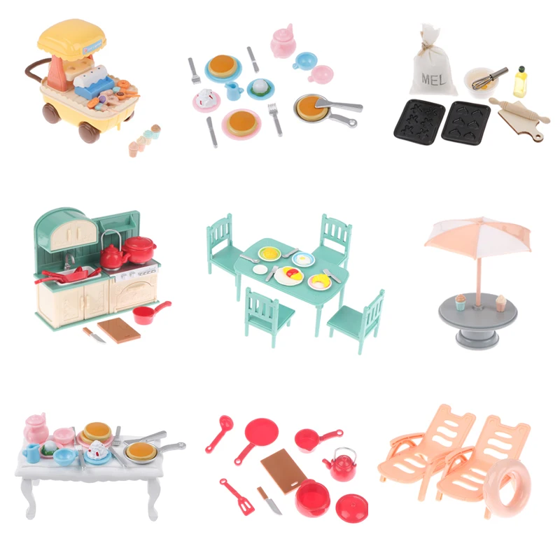 

1:12 миниатюрная кухонная варочная панель для кукольного домика, умывальник для еды, инструменты для выпечки завтрака, обеденный стол, стул, имитация мебели, набор моделей