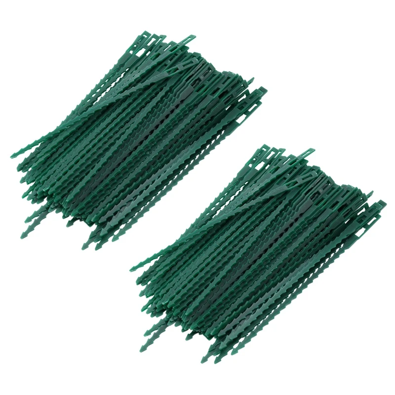 

200 Pieces Adjustable Garden Plant Twist Ties, 6.7 Inch Flexible Plastic Twist Ties Multi-Use For Secure Vine (Green)