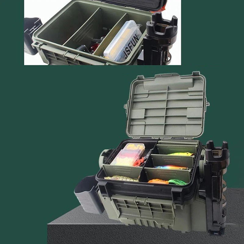 

Fishing Tackle Box Multifunction Fisherman Tackle Box Plastic Thickened Fishing Rod Lure Storage Organizer Fishing Accessories