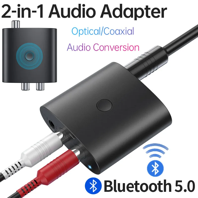 

Приемник Bluetooth 5,1 2 в 1 беспроводной аудио адаптер 3,5 мм AUX RCA стерео оптический цифро-аналоговый конвертер для автомобильного динамика ТВ
