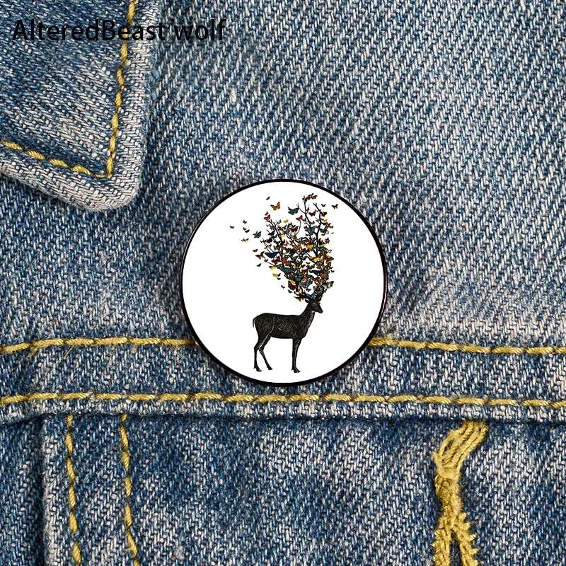 

Wild Nature Printed Pin Custom Funny Brooches Shirt Lapel Bag Cute Badge Cartoon Cute Jewelry Gift for Lover Girl Friends