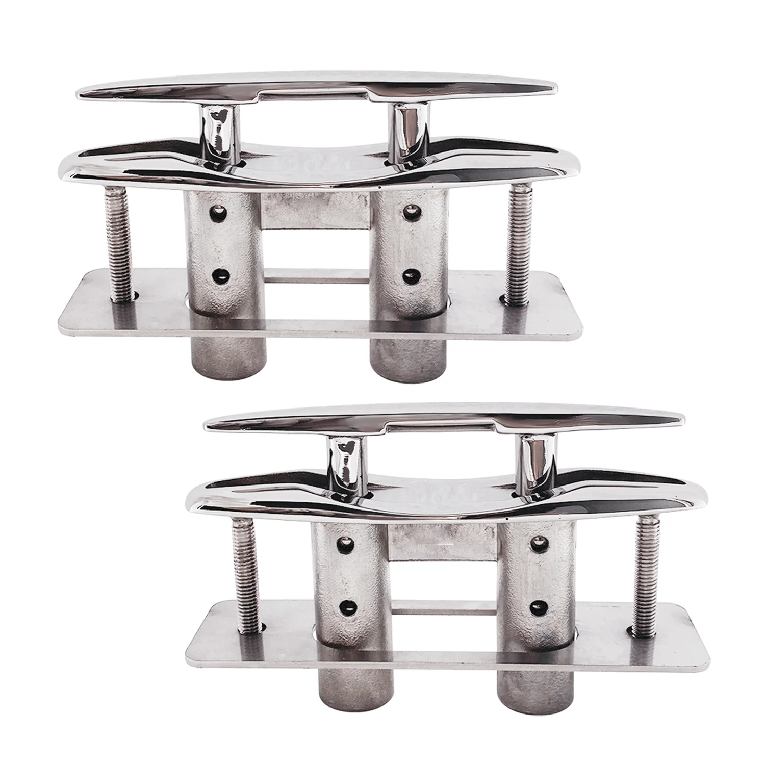 

Pair 5 inch (125mm) Pull Up Flush Mount Cleat Boat Dock Deck Stainless Steel 316 Retractable Low-Profile Mooring Rope Cleat