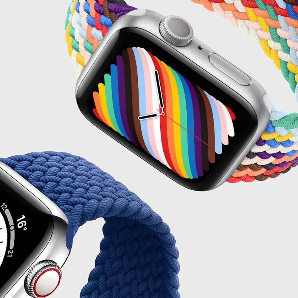 Ремешок Solo loop для Apple Watch band 44 мм 45 40 41 42 38 нейлоновый эластичный браслет iWatch series 3 4 5