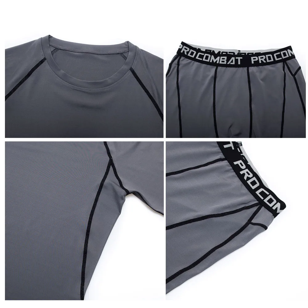 Мужской комплект трико для бега MMA Rashguard спортивный костюм компрессионная одежда