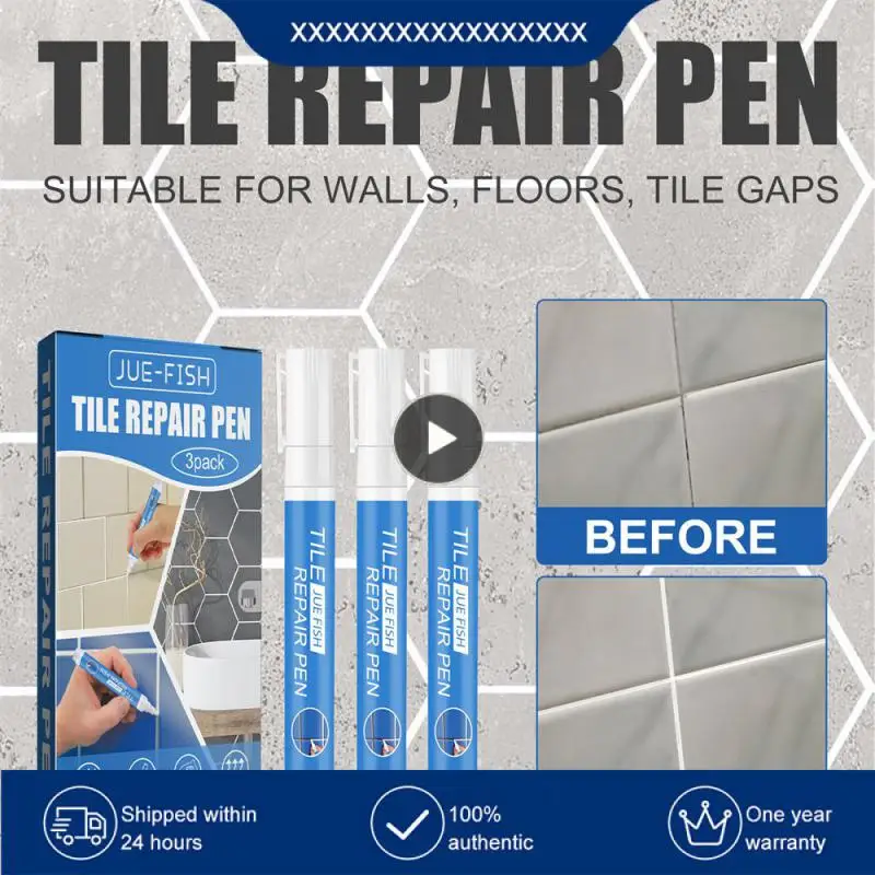 

Mini Tile Grout Ceramic Tile Repair Pen 66g Mildew-proof 3pack/box Beautiful Sewing Pen Sealers Waterproof Gap Repair Pen