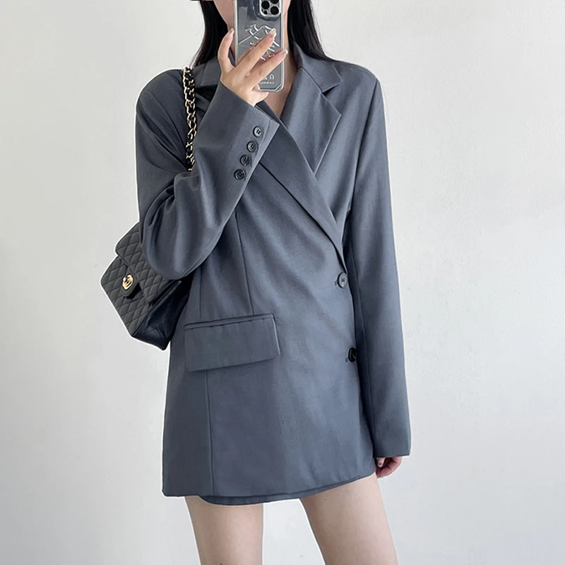 BPN повседневные сращенные однобортные минималистичные блейзеры для женщин с