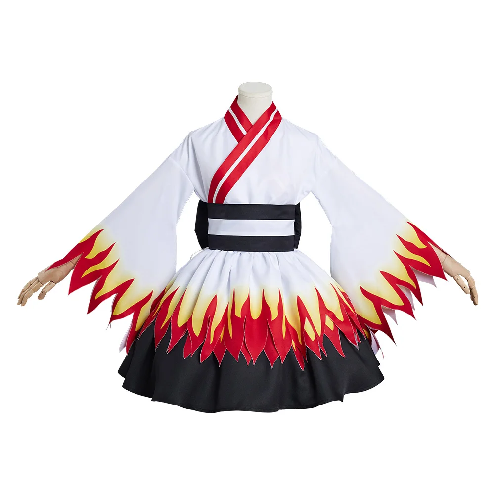 

Demon Slayer Rengoku Kyoujurou Cosplay Costume Kimono Lolita Dress Outfits Halloween Carnival Suit