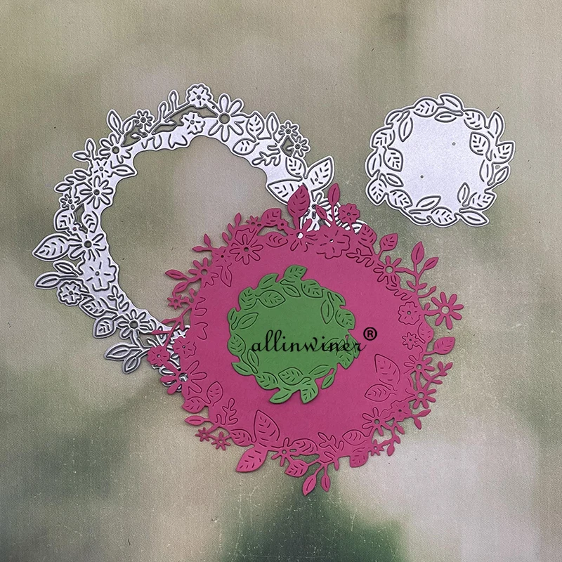 

Flower leaf circle wreath Metal Cutting Dies Stencils Die Cut for DIY Scrapbooking Album Paper Card Embossing