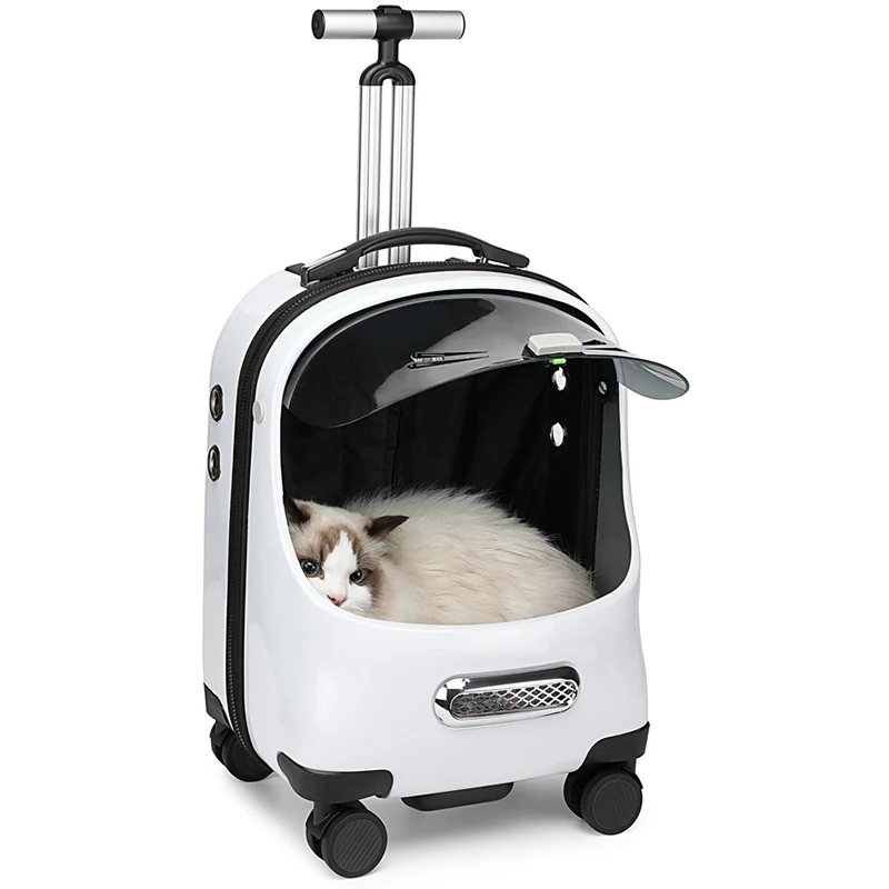 

2023 Pet Rolling Carrier Dog Backpack with Wheels Cats Puppies Travel Bag with Wheels Dog Trolley