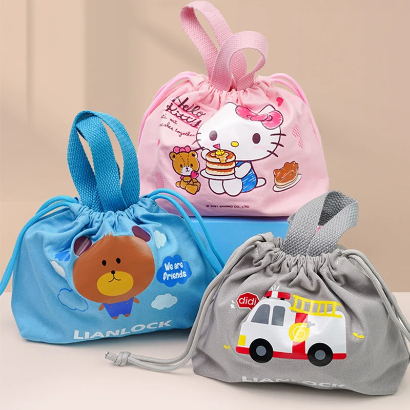

Kawaii Cute Cartoon Anime Sanrioss HelloKittys Kids Mini Bento Bags Meal Bags Bowls Rice Bags Tote Bags Lunch Bags Bento Bags