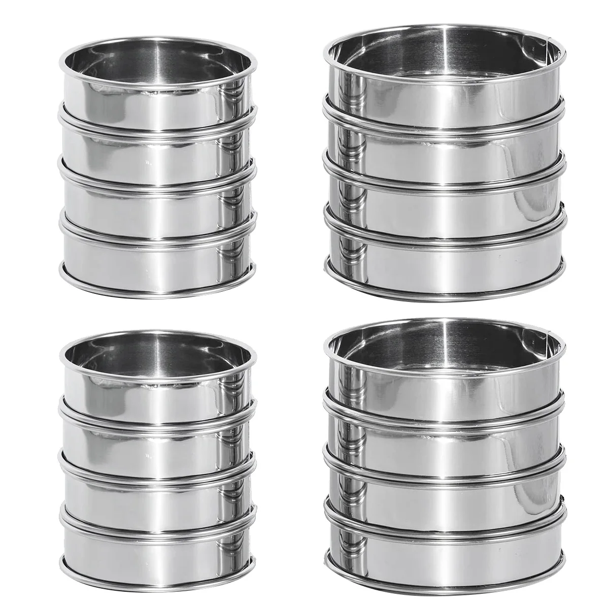 

Stainless Steel Double Rolled Tart Rings,Rolled Rings Muffin Rings English Tart Ring Pie Circle Tarlet Ring,16 Pcs(S+L)