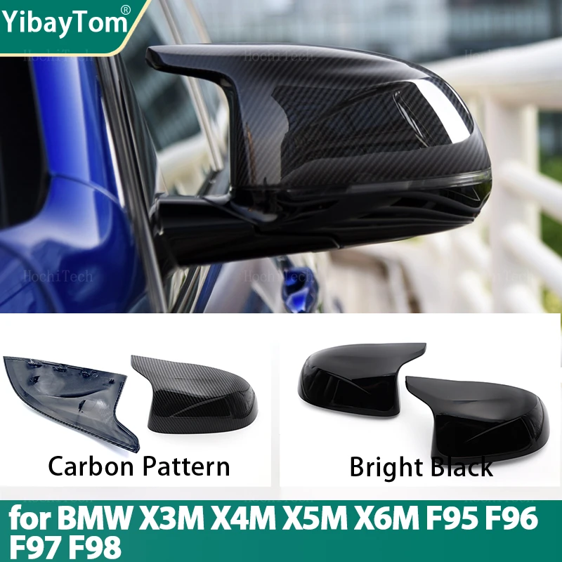 

Carbon Fiber Pattern Black Side Mirror cover Caps for BMW X3M F97 X4M F98 2019-2023 X5M F95 X6M F96 Accessories