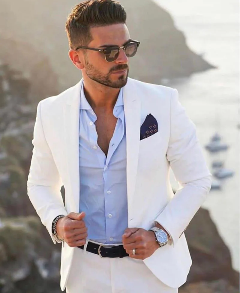 Fashion Slim Men's Suit Single Breasted Two Piece Wedding Tuxedo Custom Business (Blazer + Pants)
