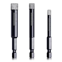 dry diamond drill bits set for granite porcelain tile ceramic marble 6mm 8mm 10mm with quick change 14inch hex shank