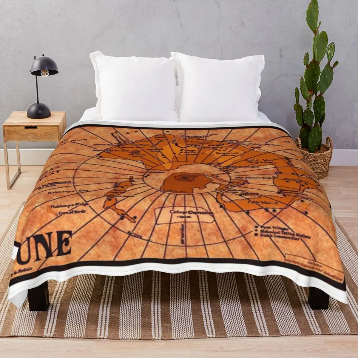 DUNE Map Blankets Flannel Plush Decoration Multifunction Throw Blanket for Bed Sofa Camp Cinema