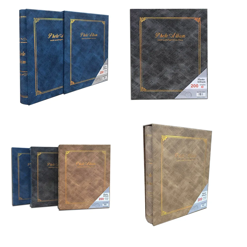 

Фотоальбом на 200 страниц 6 дюймов, держатель для фотокарт, портативный свадебный альбом, удобный ящик для хранения, Классический коллекционн...