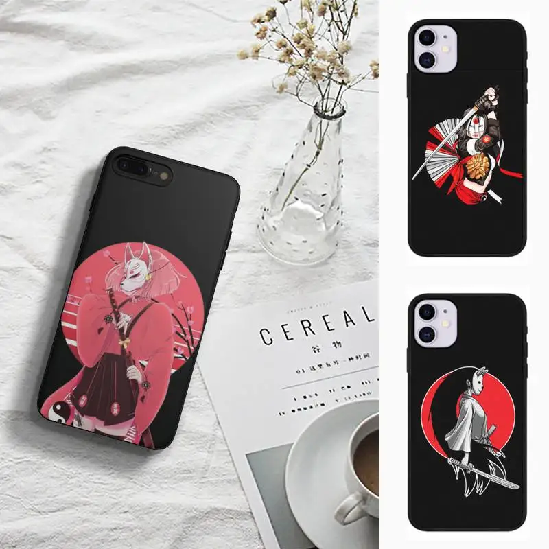 

Samurai Girl Phone Case Fundas Shell Cover For Iphone 6 6s 7 8 Plus Xr X Xs 11 12 13 Mini Pro Max