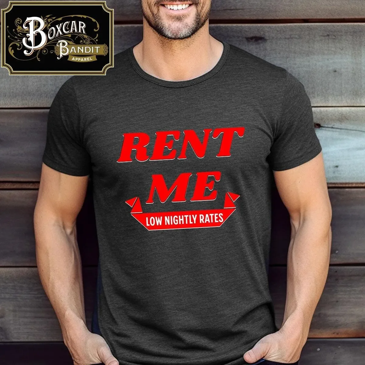 Фото Футболка с забавным принтом «Rent Me Low Nightly Rates», классическая футболка для ночного бара №1