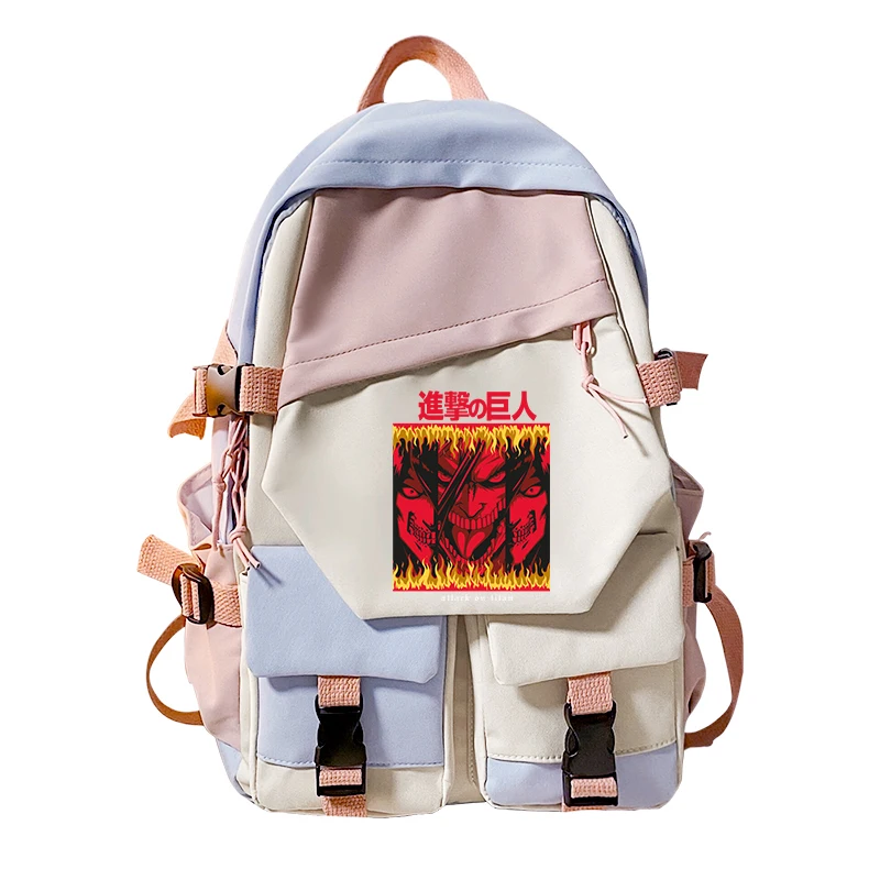

Attack on Titan Anime Bag Harajuku Eren Jaeger Bookbag College Student High-capacity School Bags Comic Laptop Bagpack for Girls