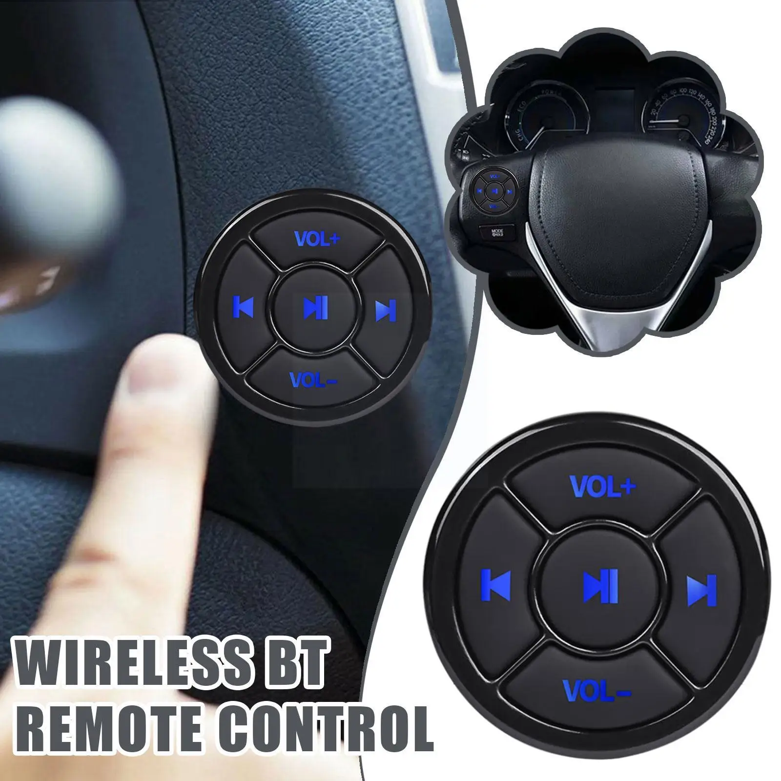 

Беспроводной Bluetooth медиа-контроллер с кнопкой дистанционного управления автомобильный руль подходит для телефонов Android Новая музыка MP3 IOS ...