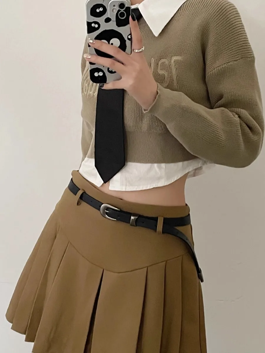 Женский ремень в стиле ретро Новый Повседневный с простым и элегантным черным