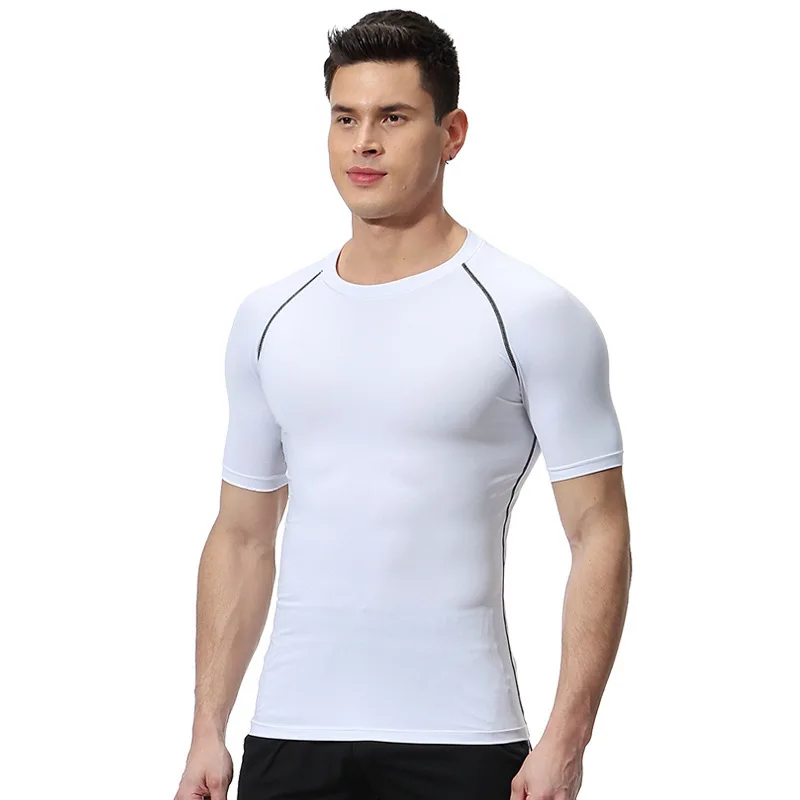 Men's Short Sleeve Sports T-Shirt  New Quick Dry Breathable Fitness Activewear Gym Clothing Running Soccer Training Sportswear