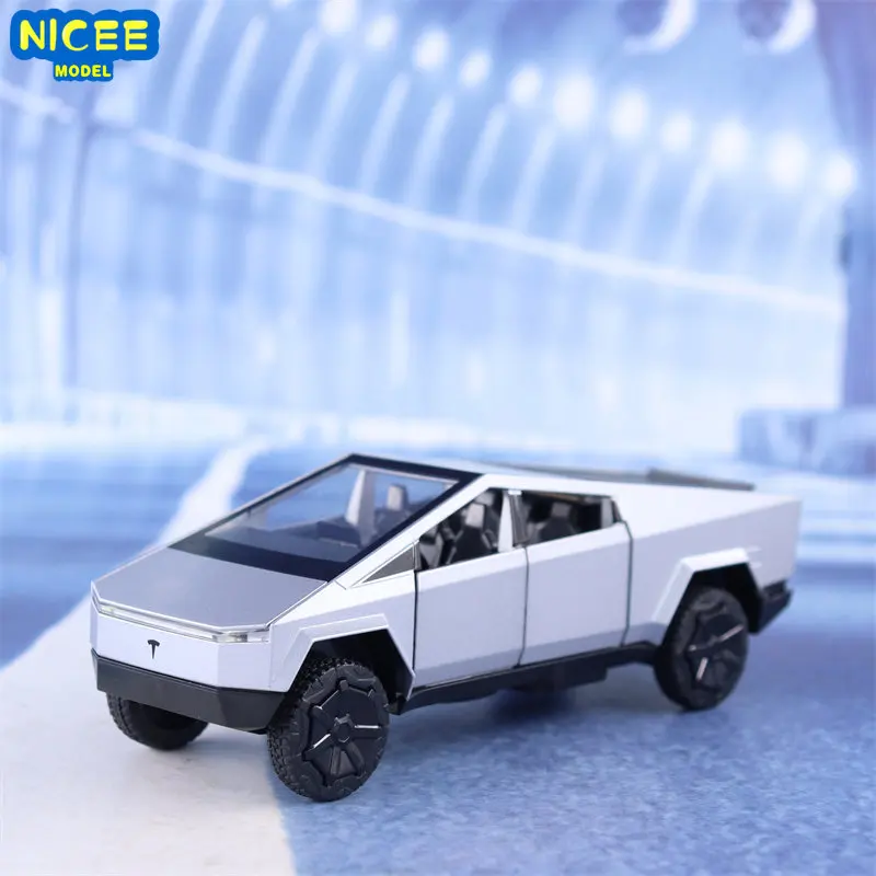 

1:32 Tesla Pickup alloy off-road vehicle Diecast Metal Alloy Model car Sound Light Pull Back Collection Kids Toy Gift A567