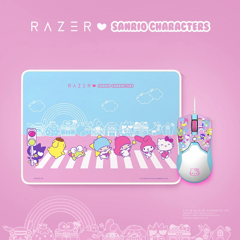 kawaii razer sanrio limited edition hello kitty joint mouse mouse pad hello kitty gaming office laptop peripherals free global shipping