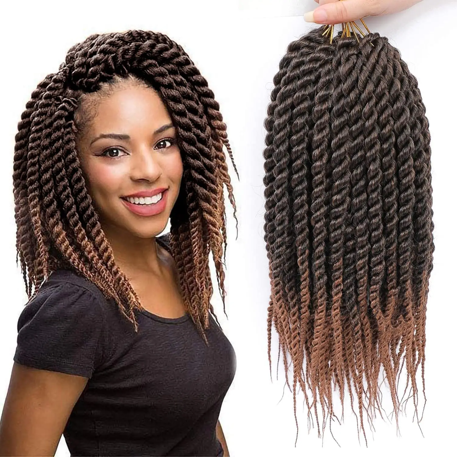 Синтетические Завитки Forevery Для Вязания Крючком 12-дюймовые Сенегальские Плетение