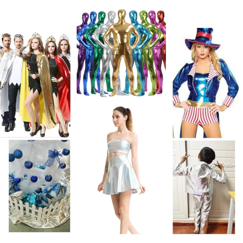 3/5/10 ярдов Блестящая металлическая спандексовая ткань плотная 4-сторонняя