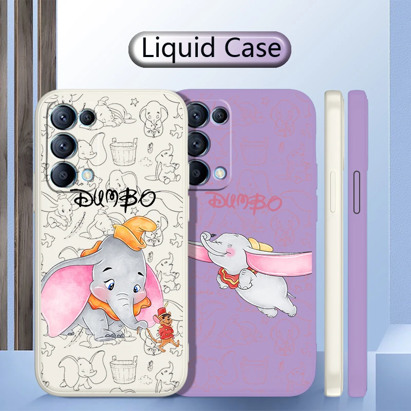 

Cool Disney Dumbo For OPPO Find 9 8 X5 Pro X3 Pro X2 Neo 7Z 6 4 Pro SE Lite 4G 5G Liquid Rope Silicone Phone Case