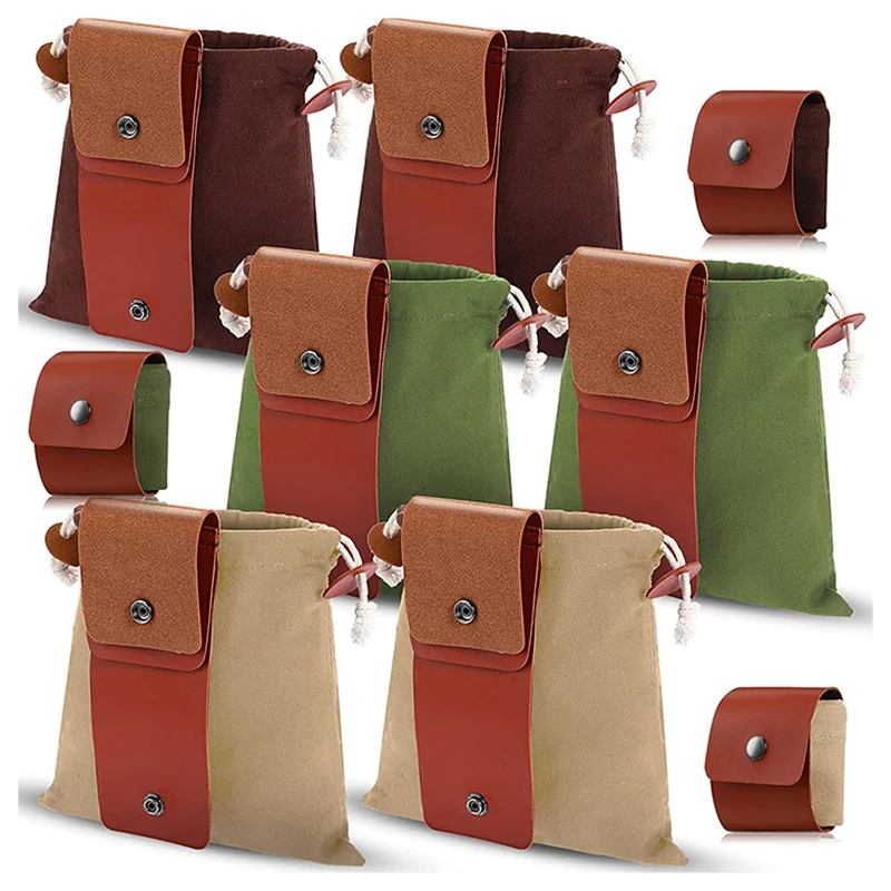 

Foldable Picnic Basket Leather Foraging Bags Picking Bag Camping Fruit Food Storage Canvas Belt Bag Outdoor Kitchen Backpack