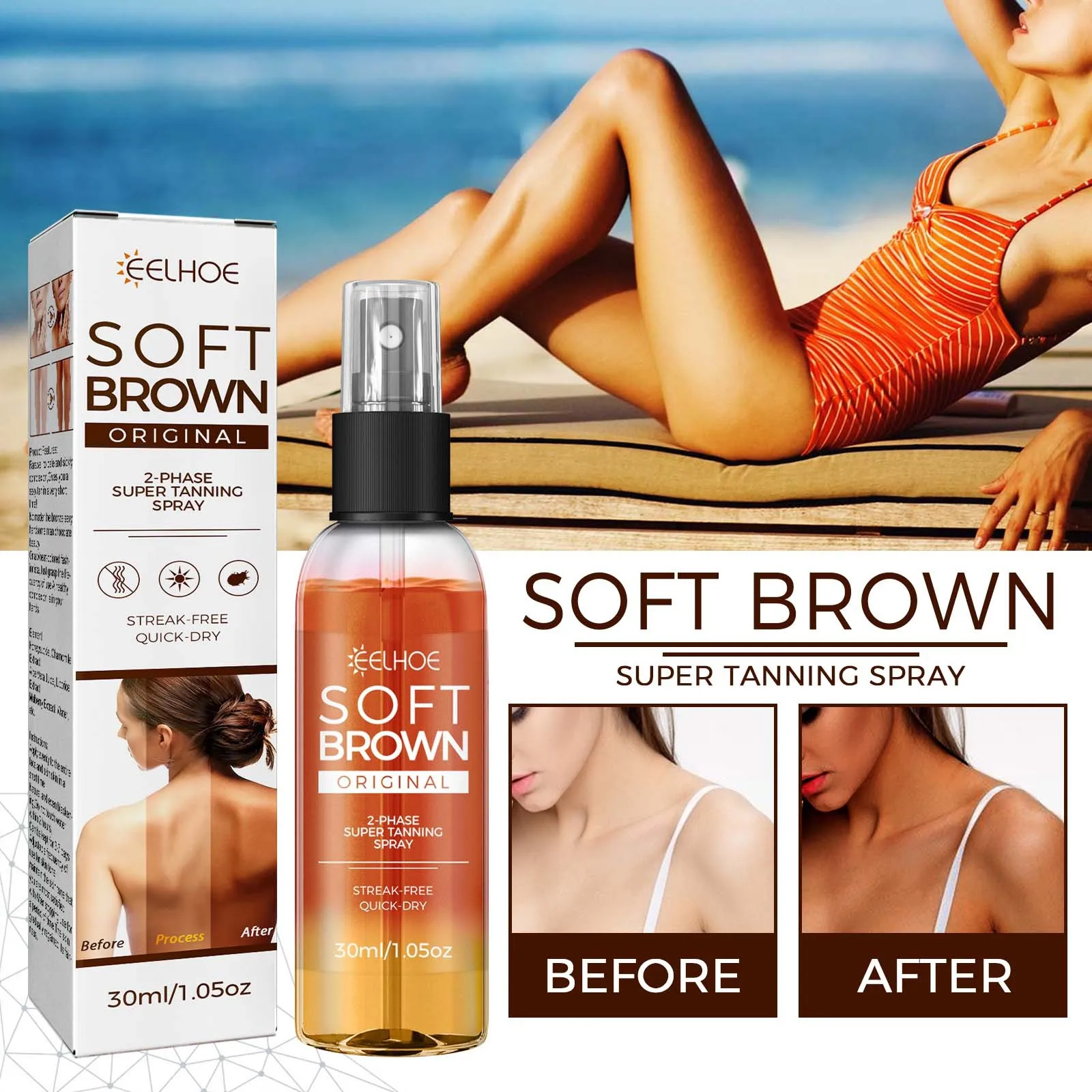 

Body Self Tanners & Bronzers Skin Protection Dark Tanning Sunscreen Oil Spray Shine Brown Sun Cream Body Care