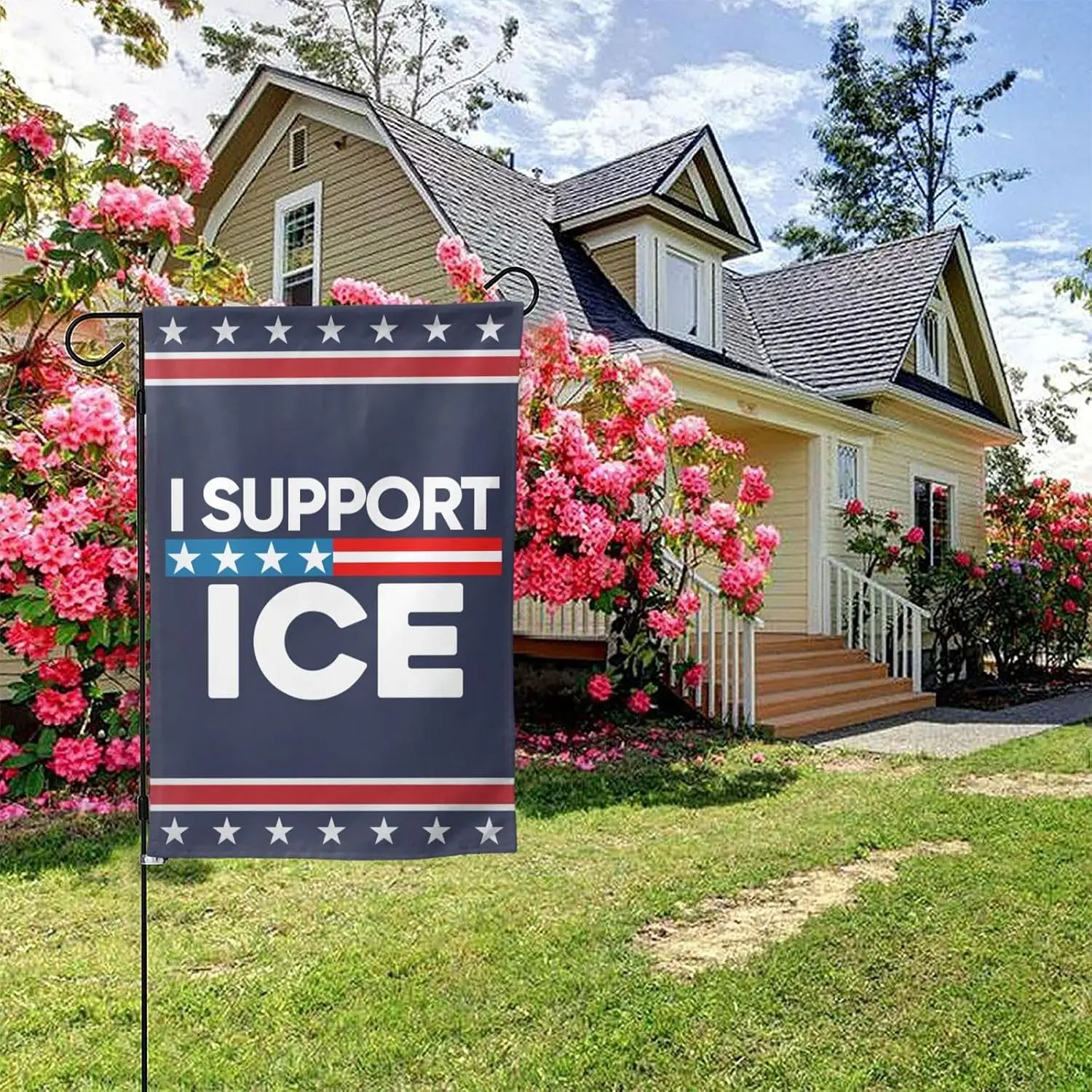 Фото Флаг «Я поддерживаю Ice Garden» 12x18, вывеска для двора «Я поддержу Ice Garden», домашний флаг без подставки, двусторонний TTL IIX SSL №3