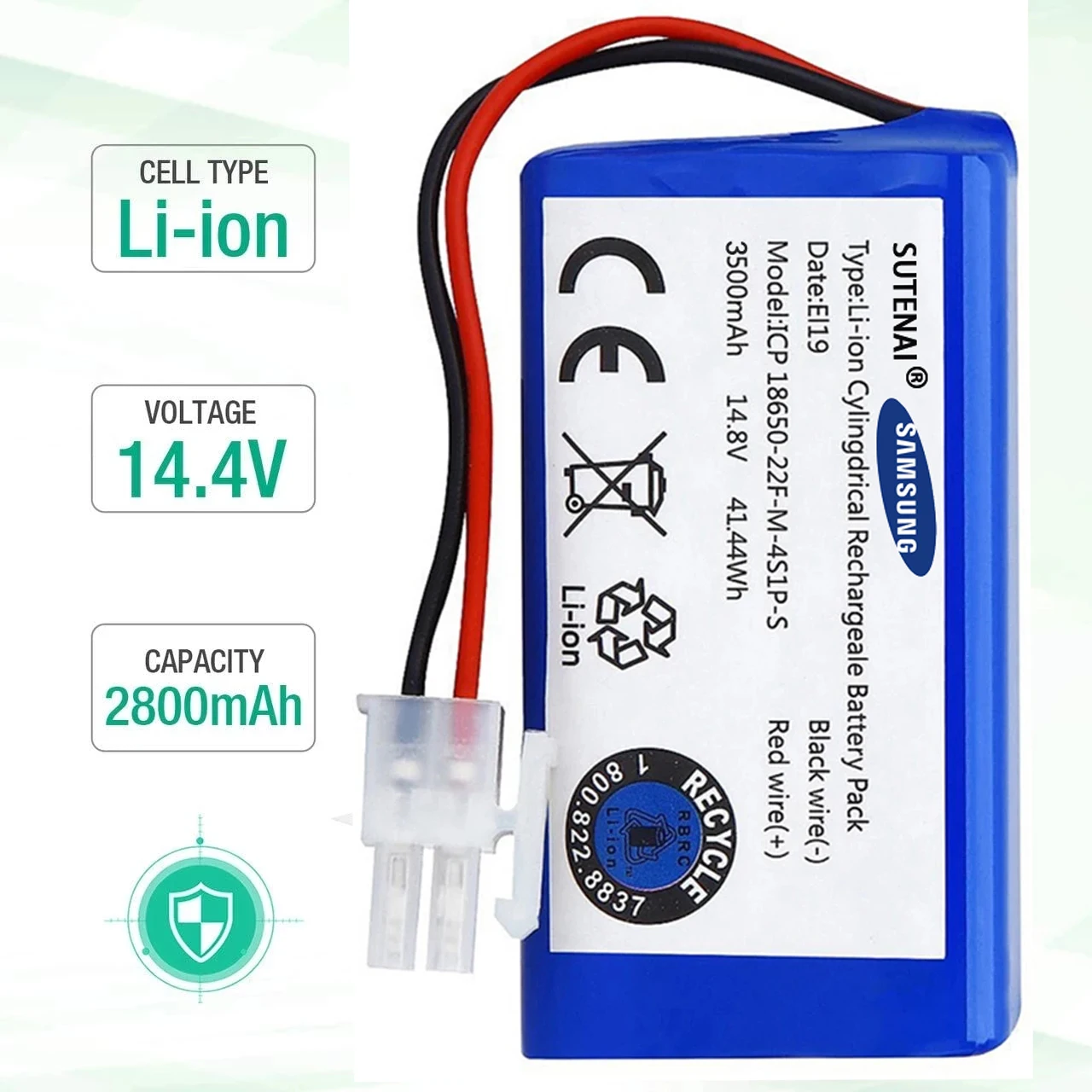 

NEW 14.8V 6800mAh 14.4V 3200mAh Lithium Battery For ILIFE A4 A4s V7 A6 V7s Plus Robot Vacuum Cleaner ILife 4S1P real Capacity