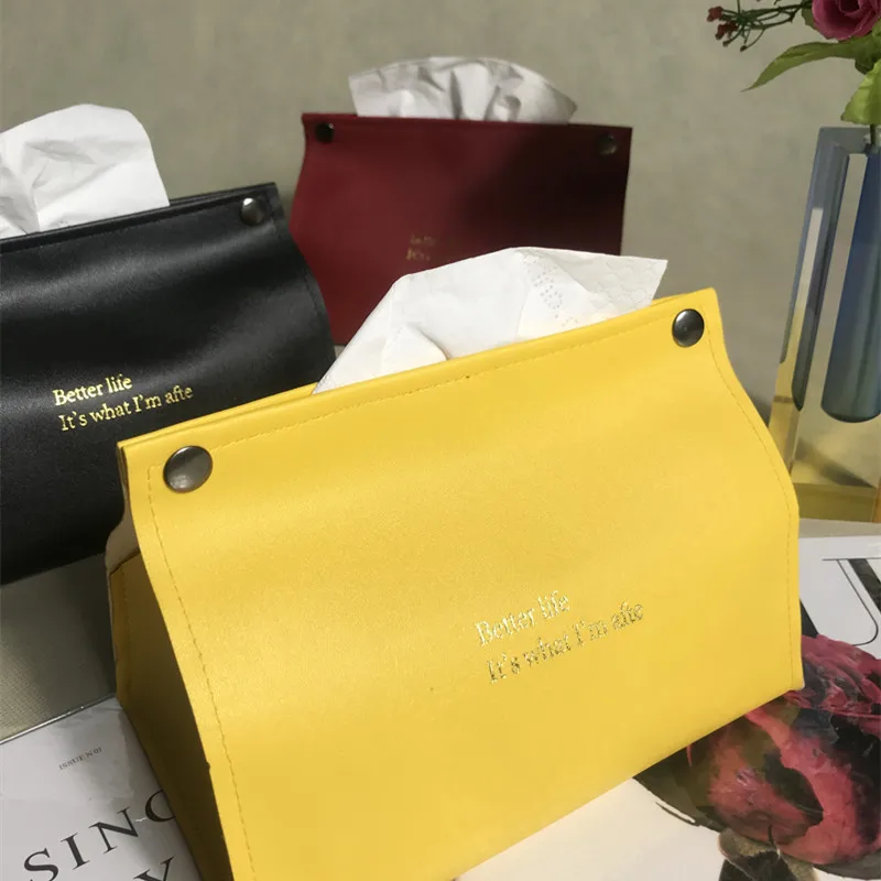 

Nordic INS wind PU Leather Tissue Box,Home Living Room Decoration ,Bedroom Kitchen for Bathroom Vanity Countertop,Office Desk