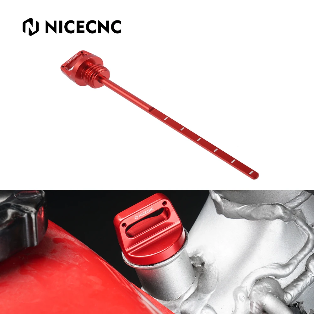 

NICECNC Motocross Aluminum Engine Oil Dipstick Stick Plug For Honda XR650L XR 650L 1993-2022 XR600R 1983-2000 Accessories Red