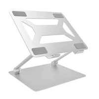 foldable laptop stand ergonomic notebook holder riser with heat vent for home office use silver paper towel