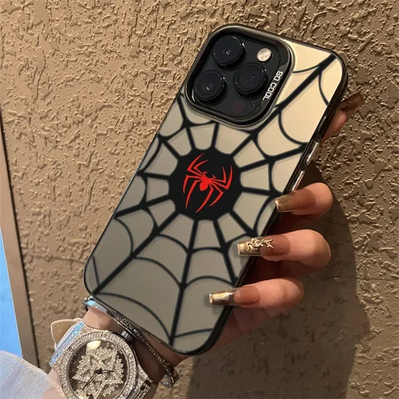 Cool Spider Man Icon Case for iPhone 16 Plus 11 12 13 14 15 Pro Max XR Marvel Character Durable Hard Plastic Shockproof Cover