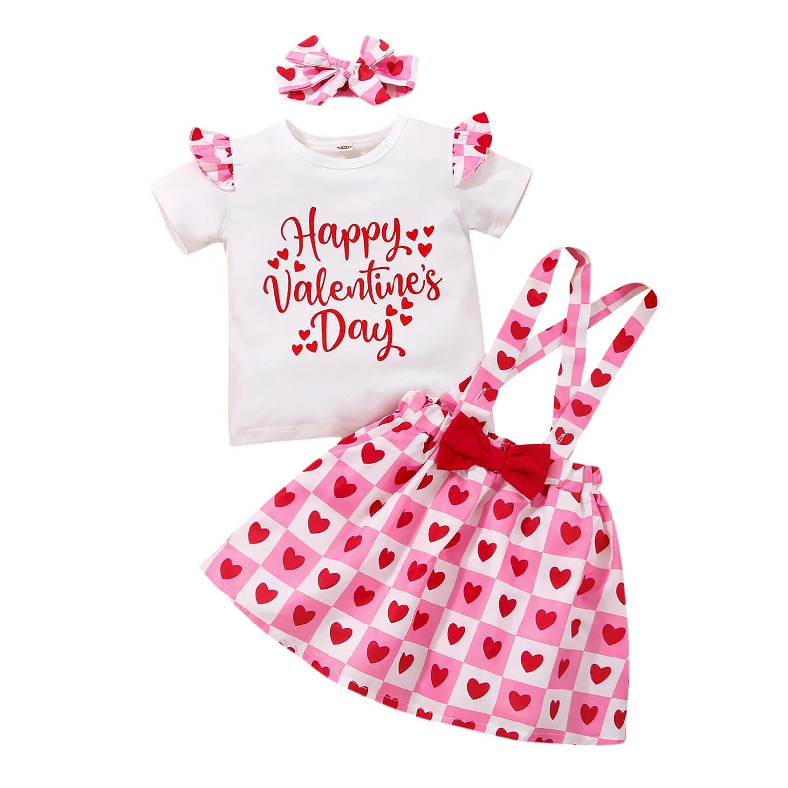 

Heart Valentine's Skirts Girls Outfits Baby Girl Thanksgiving Outfits 0-3 Months Cute Clothes for Teen Girls Long Sleeve