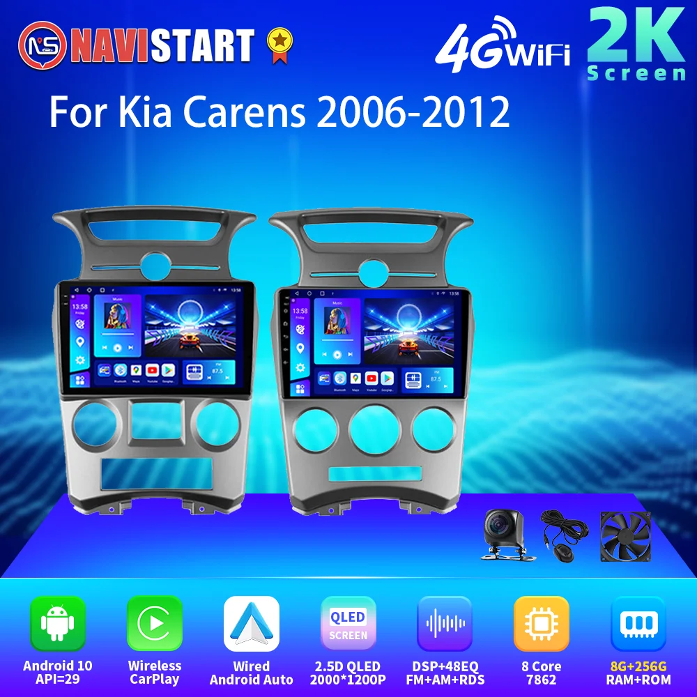 

NAVISTART 2K 2000*1200 Car Radio Multimedia Navigation For Kia Carens 2006-2012 Android Carplay Andrios Auto GPS Navigation