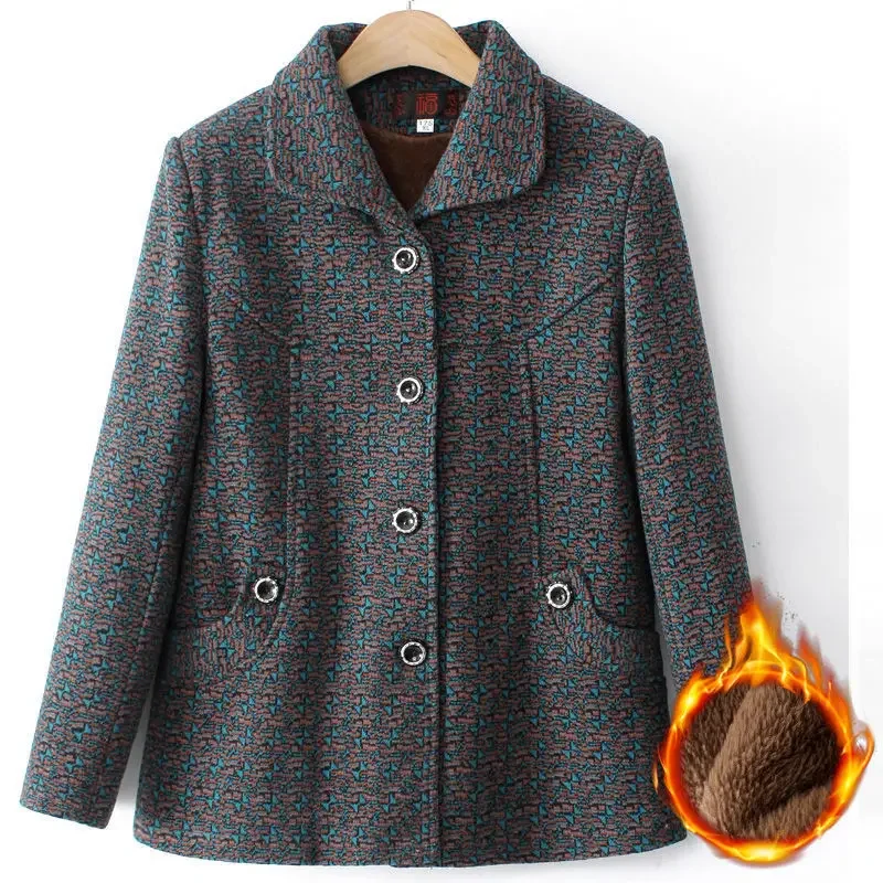 Осенняя коллекция женская утолщенная шерстяная куртка на флисовой подкладке