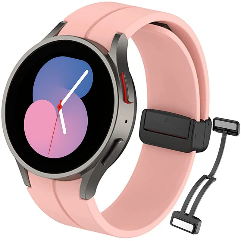 

Silicone Band for Samsung Galaxy Watch 6/5/4 44mm 40mm/5 Pro 45mm Magnetic No gaps strap Galaxy 4-6 Classic 42mm 46mm 43mm 47mm