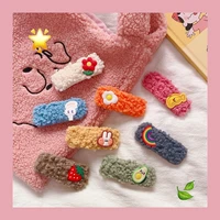 korean flower color plush bb clip ins hairpin girl bangs clip cute personality side clip hairpin