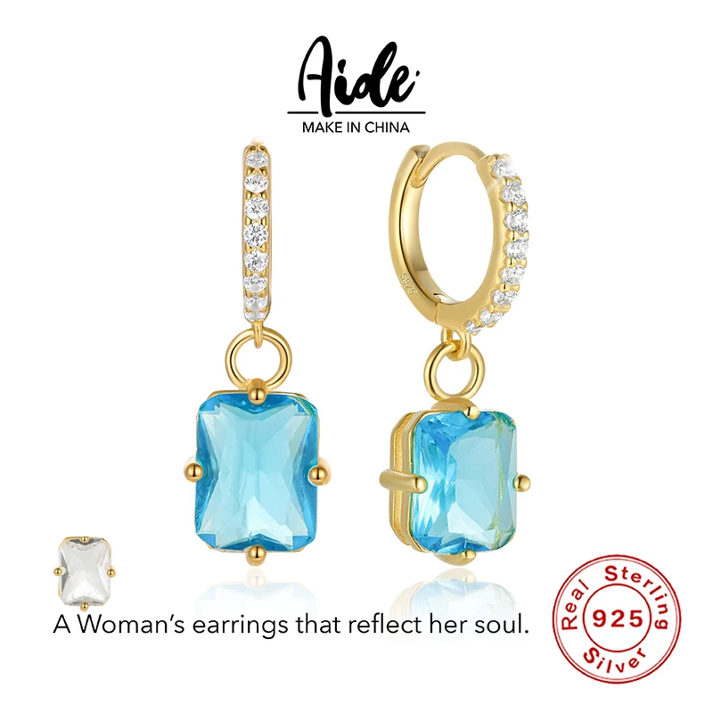 

Женские прямоугольные серьги из серебра 925 пробы