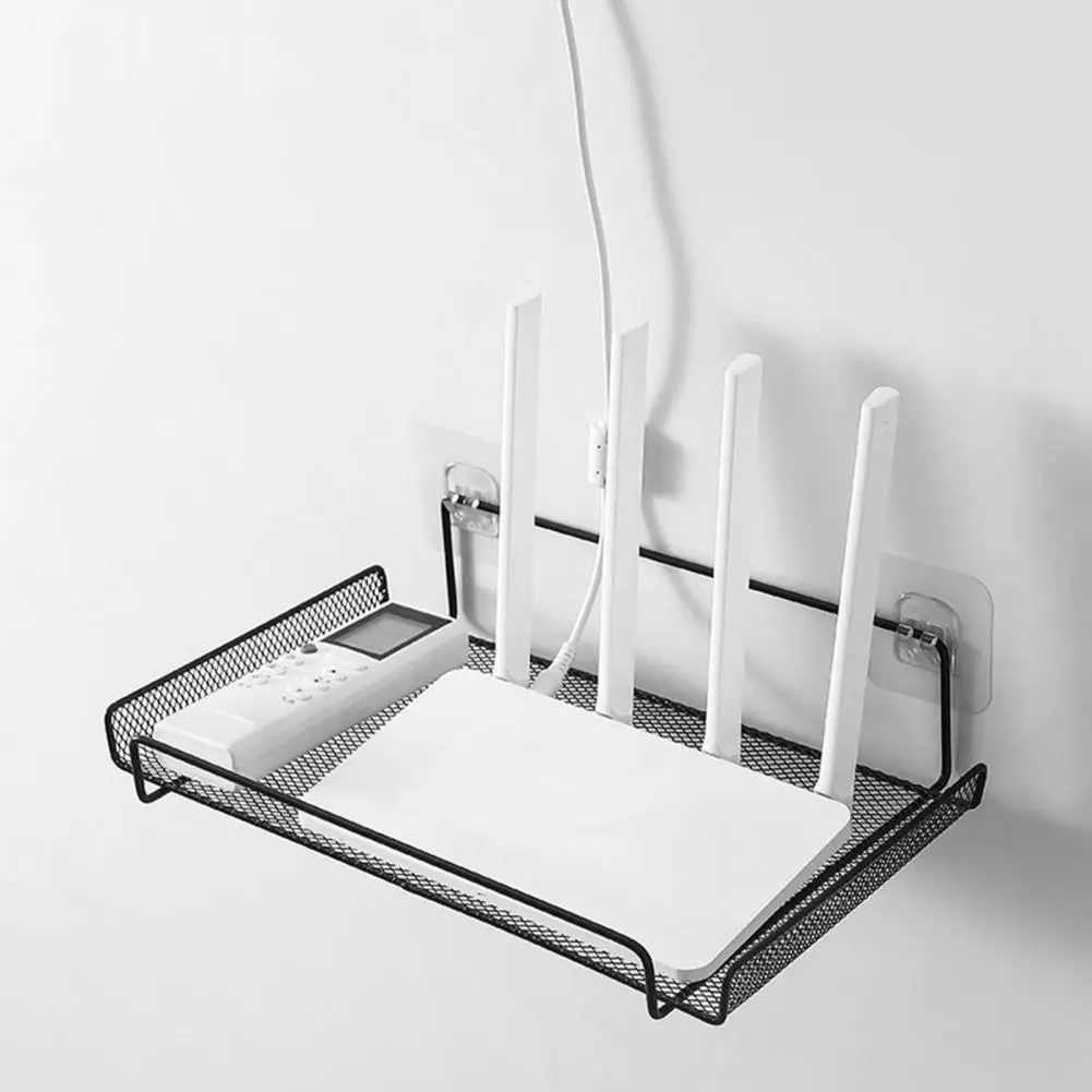 

1 Набор полка для хранения Wi-Fi роутера, настенный держатель приставки без отверстий, железная полка для телевизора, настенный держатель с на...