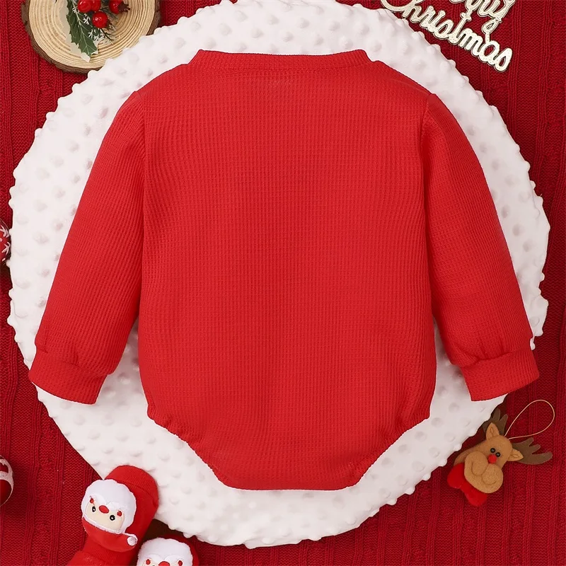 

Новорожденный мальчик девочка Рождественский наряд Счастливого Рождества фотоэлемент Детская осенняя зимняя одежда