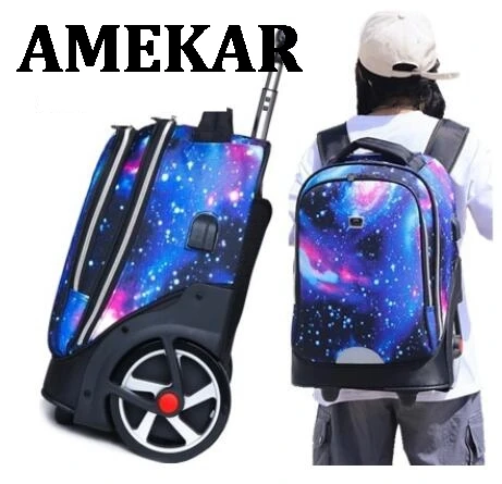 

Teenagers Travel Trolley Backpacks Bags Girls for Wheeled Backpack Children Rolling Luggage Bags